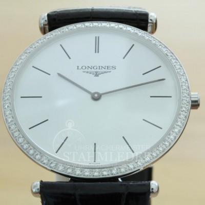 Zur Referenz: 'Longines Damenuhr 64 Brillanten Krokoband neu Quarz  Full Set'