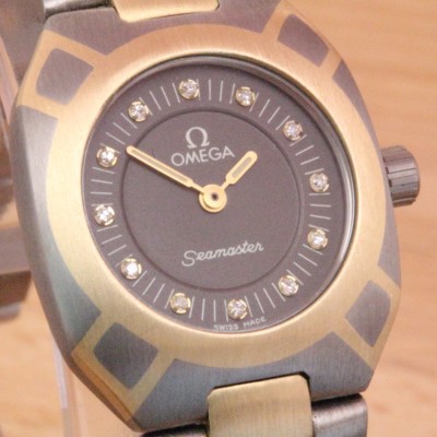 Zur Referenz: 'Omega-Seamaster-Polaris-Titan/Gold/Brillianten-18kt-120-Meter-wasserdicht-1984-'