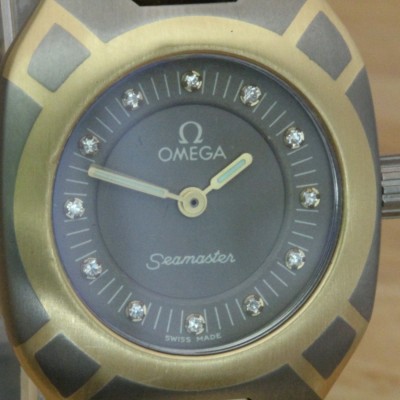 Zur Referenz: 'Omega-Seamaster-Polaris-Titan/Gold/Brillianten-18kt-120 Meter-wasserdicht-1984-'